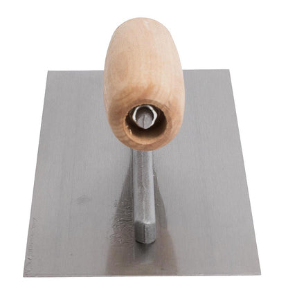 Marshalltown QLT 11in x 4-1/2in Carbon Steel Finishing Trowel with Curved Wood Handle
