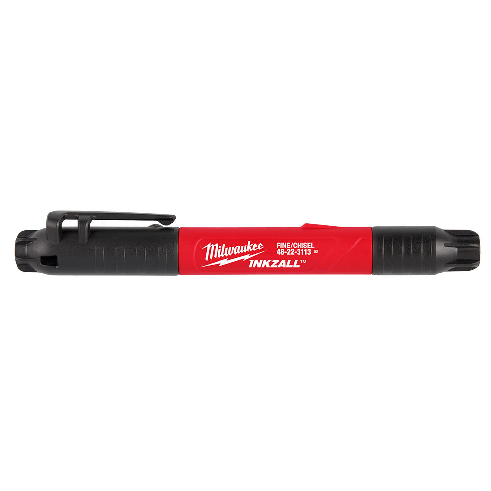 Milwaukee INKZALL Double Sided Black Jobsite Marker - Fine Point & Chisel Tip
