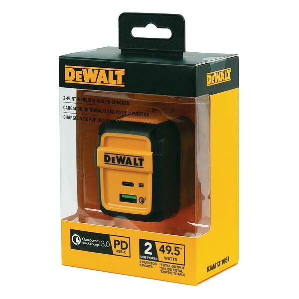 DeWalt 49.5W 2-Port Worksite USB PD Charger