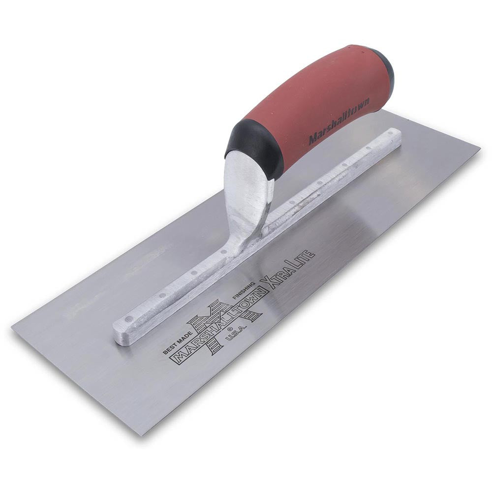 Marshalltown 12in x 4in Carbon Steel Finishing Trowel with Curved DuraSoft Handle