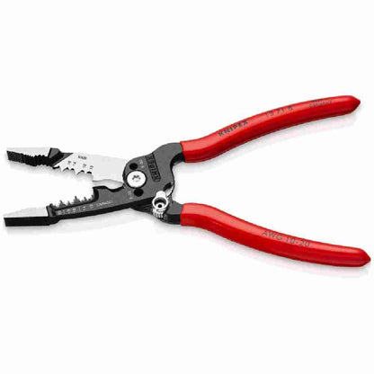 Knipex 13718SBA 8 inch 10-20 AWG Forged Wire Stripper showing with jaws open