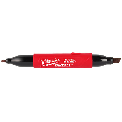 Milwaukee INKZALL Double Sided Black Jobsite Marker - Fine Point & Chisel Tip