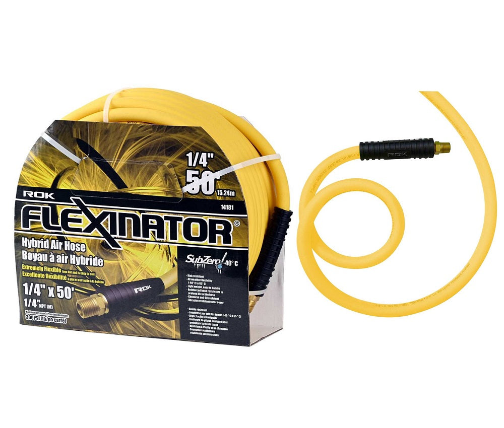 ROK 1/4in x 50' FLEXINATOR Hybrid Air Hose - Green