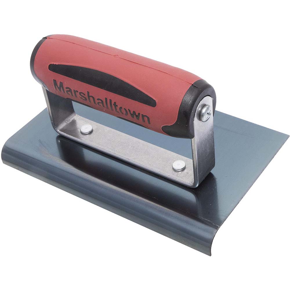 Marshalltown 6in x 3in Straight End Blue Steel Edger with DuraSoft Handle