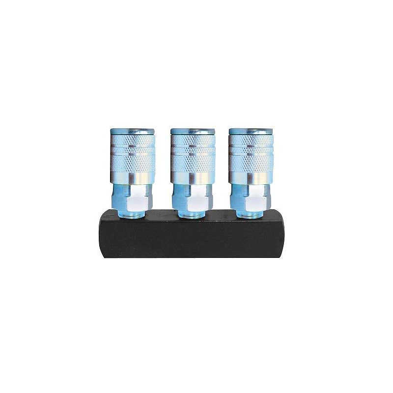 ROK Straight Air Manifold with (3) M-Style Couplers