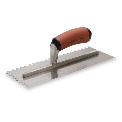 Marshalltown 1/4in x 1/4in x 1/4in Tri Square Standard Notched Trowel with DuraSoft handle