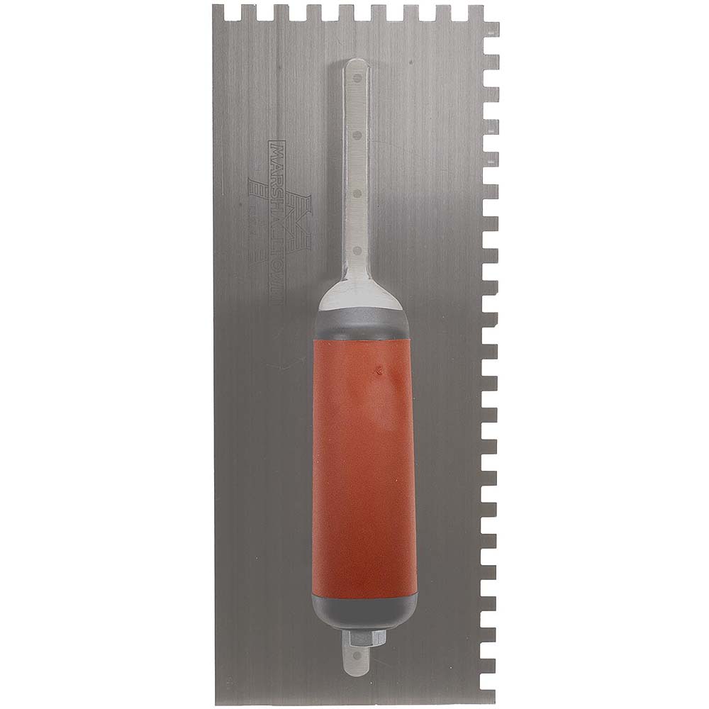 Marshalltown 1/4in x 1/4in x 1/4in Tri Square Standard Notched Trowel with DuraSoft handle