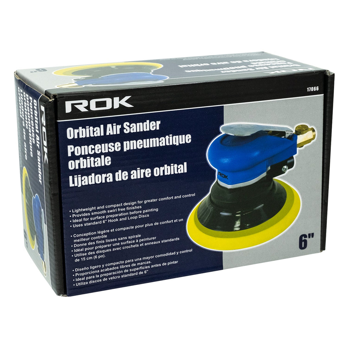 ROK 17066 6in Professional Random Orbit Air Sander
