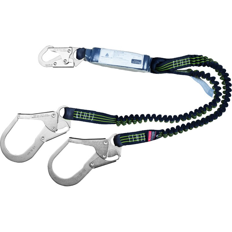DEGIL Elastic 6' Y Double Shock Pack Lanyards with Snap Hooks