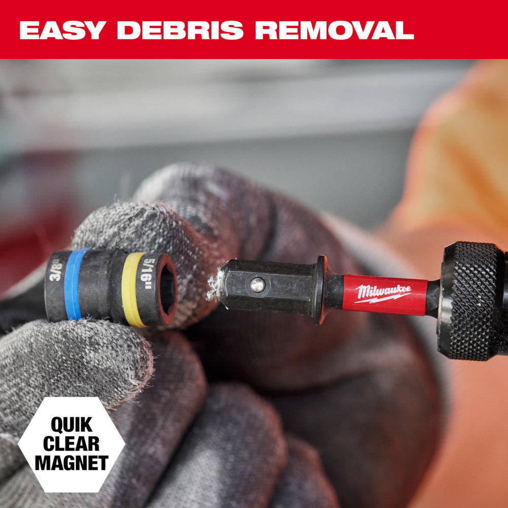 Milwaukee 49-66-4543 SHOCKWAVE Impact Duty 5/16 inch  and 3/8 inch  x 2-1/4 inch QUIK-CLEAR 2-in-1 Magnetic Nut Driver