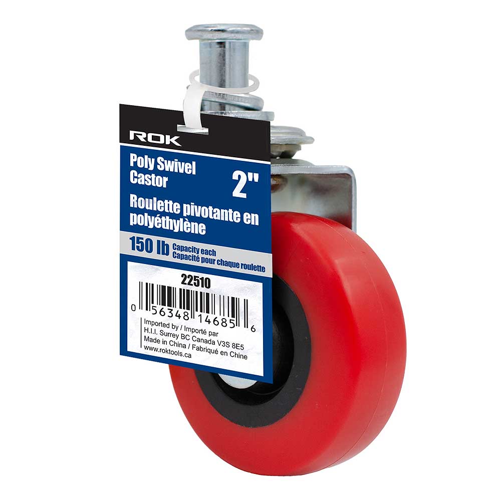 ROK 2in PU Threaded Swivel Caster Wheel