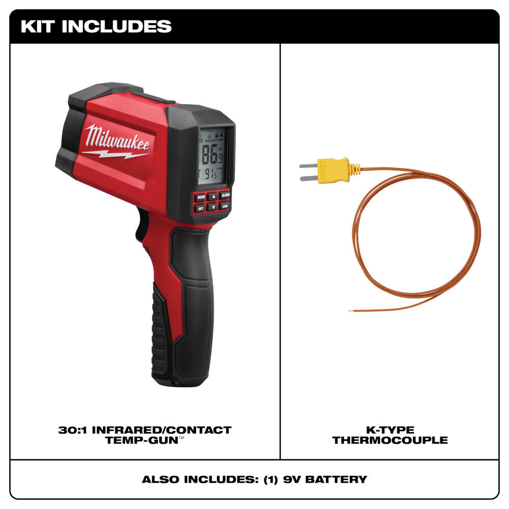 Milwaukee 2269-20 30:1 Infrared/Contact Temp-Gun