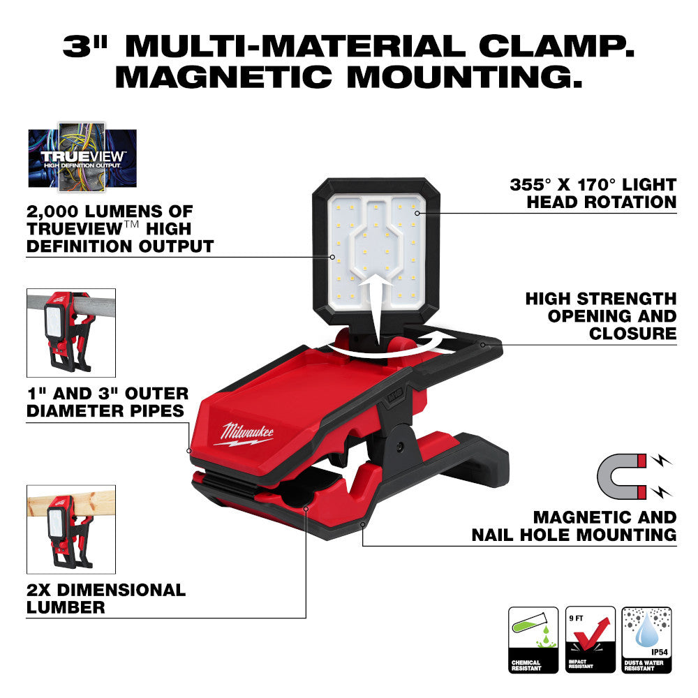 Milwaukee 2358-20 M18 ROVER LED Clamping Flood Light (Tool Only)