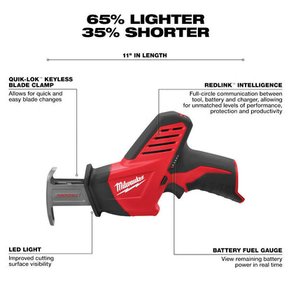 Milwaukee 2420-20 M12 HACKZALL Reciprocating Saw (Tool Only)