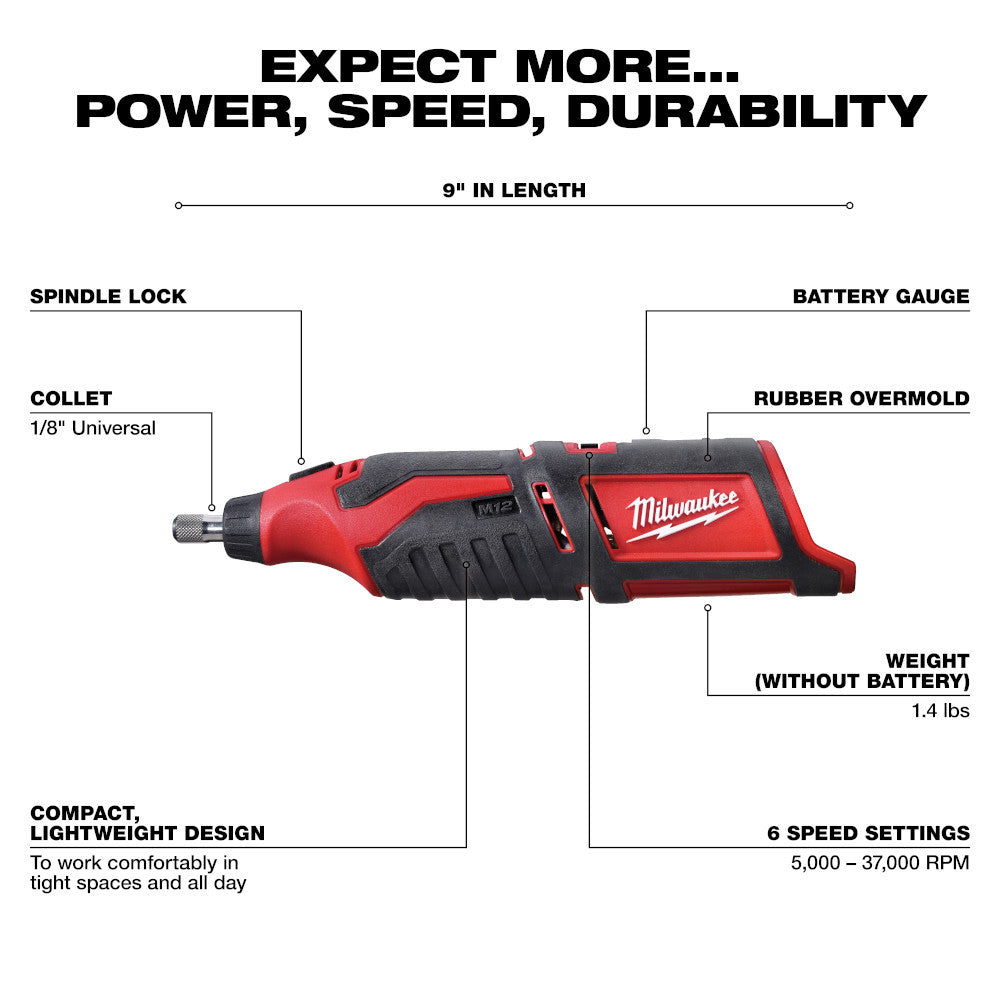 Milwaukee 2460-20 M12 Cordless Rotary Tool (Tool Only)