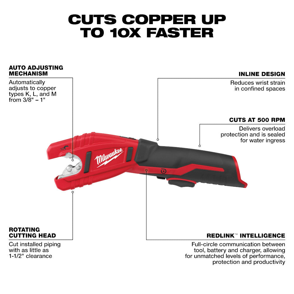 Milwaukee 2471-20 M12 Copper Tubing Cutter (Tool Only)