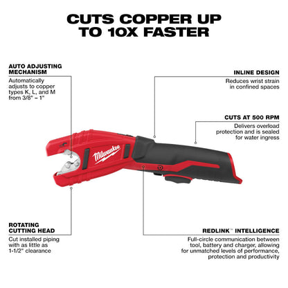 Milwaukee 2471-20 M12 Copper Tubing Cutter (Tool Only)