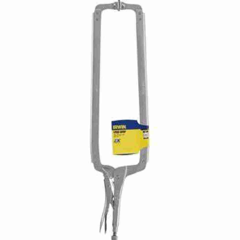 Irwin 22 24SP Vise-Grip 24 inch Original Locking C-Clamp with Swivel Pads showing with packaging