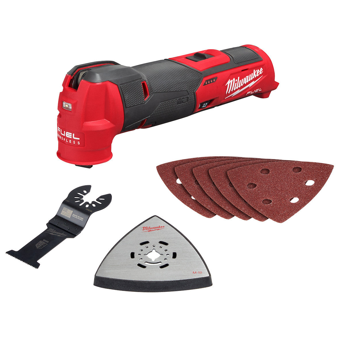 Milwaukee 2526-20 M12 FUEL Brushless Oscillating Multi-Tool plus Accessories(Tool Only)