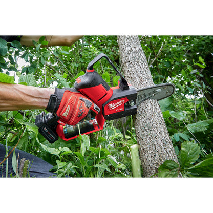 Milwaukee 2527-20 M12 FUEL Brushless HATCHET 6 inch Pruning Saw cutting  a large tree branch (battery sold separately)