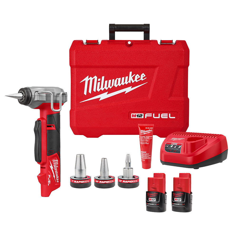Milwaukee 2532-22 M12 FUEL Cordless ProPEX Expander with 1/2in - 1in RAPID SEAL ProPEX Expander Heads Kit