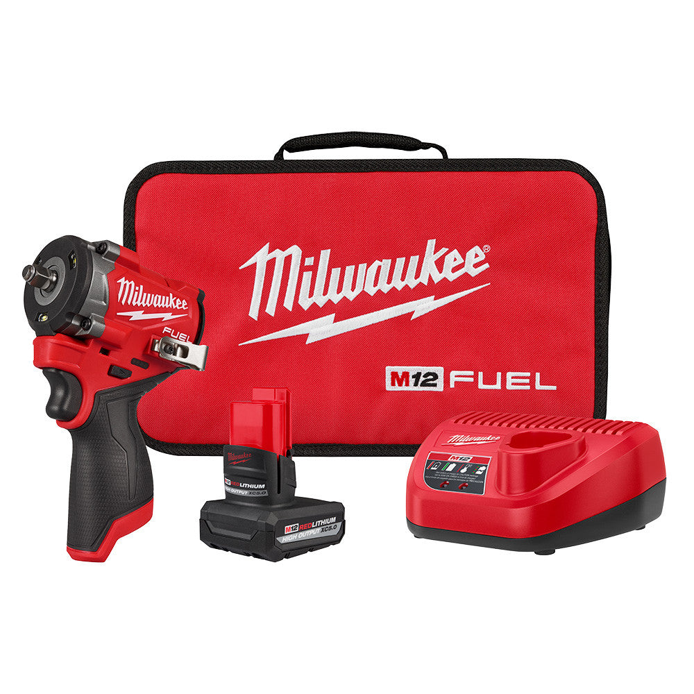 Milwaukee 2562-21 M12 FUEL Cordless Brushless 3/8 Inch Stubby Impact Wrench Kit
