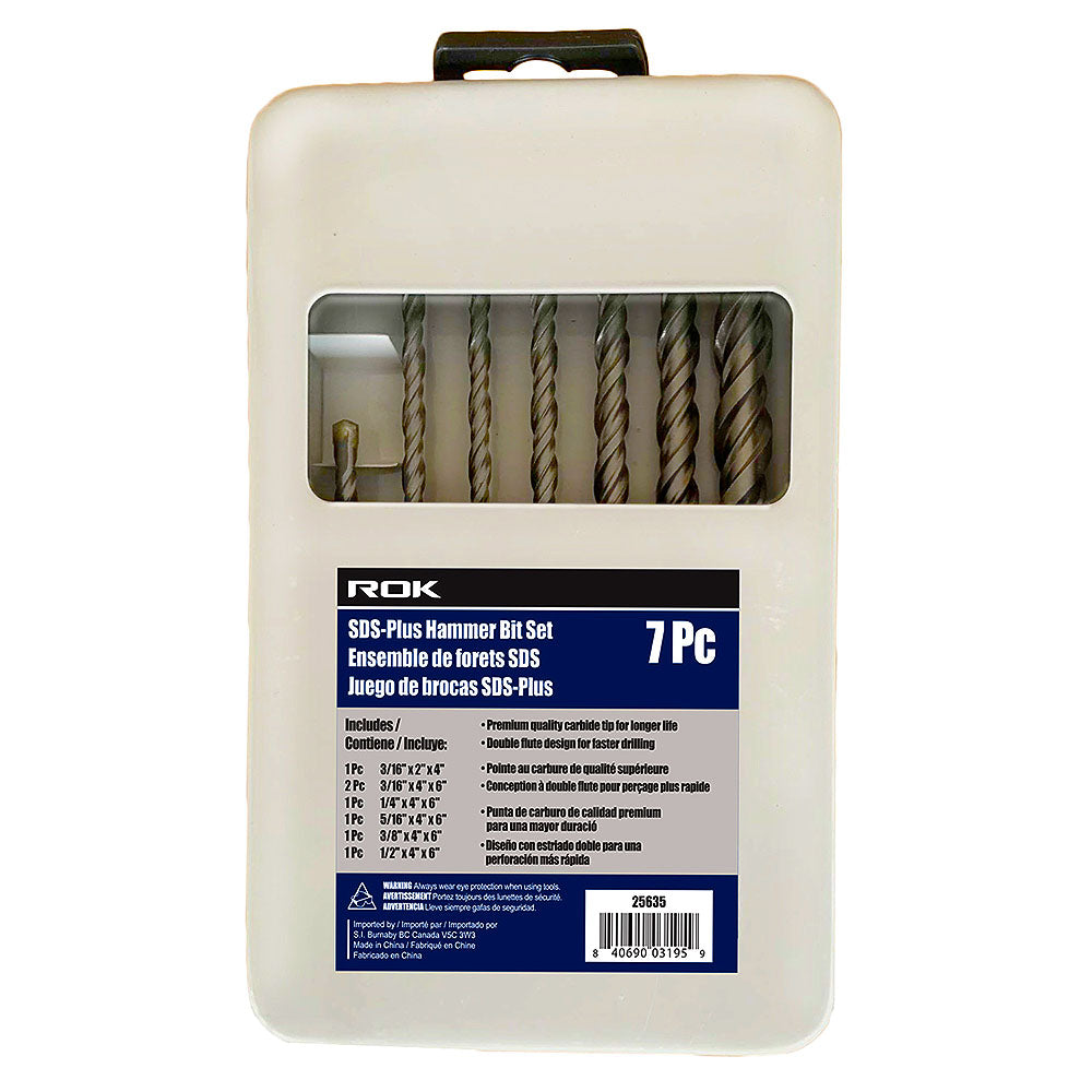 ROK 7pc SDS-Plus Hammer Drill Bit Set