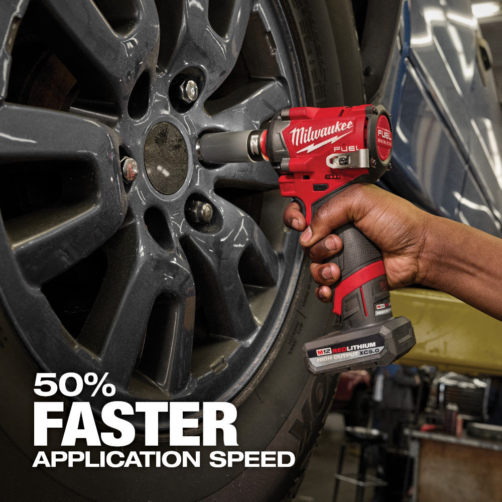 Milwaukee 2563-20 M12 FUEL Cordless Brushless 1/2 Inch Stubby Impact Wrench (Tool Only)
