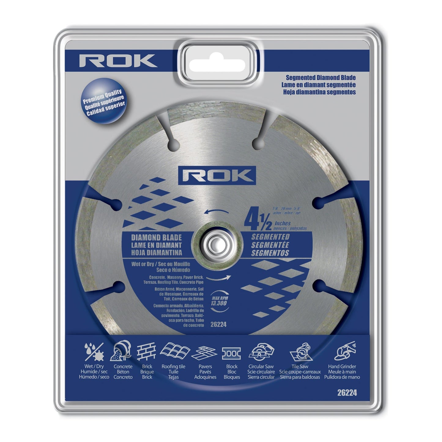 ROK 4-1/2in Segmented Diamond Blade - Pro Series