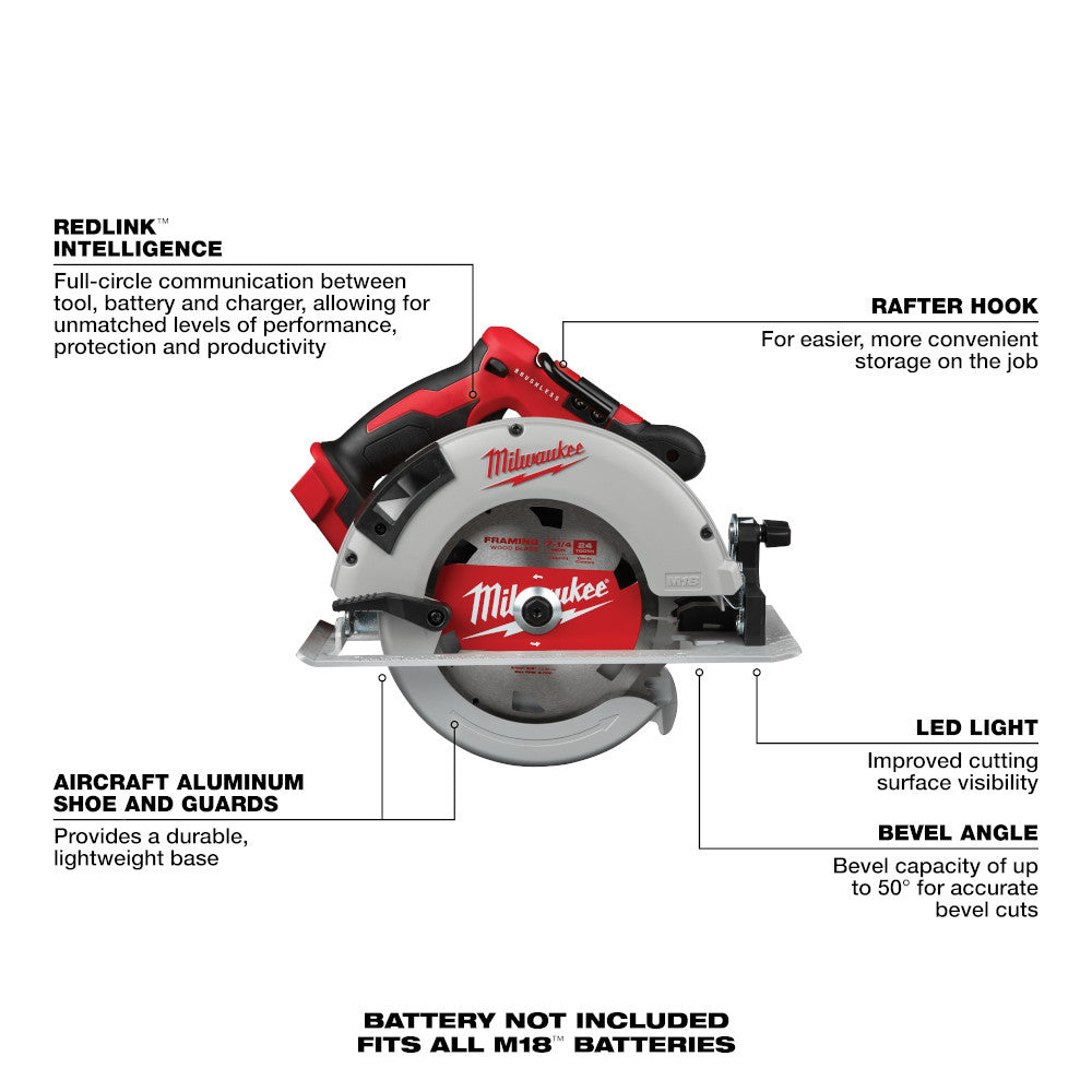 Milwaukee 2631-20 M18 Brushless 7-14 Circular Saw (Tool Only)