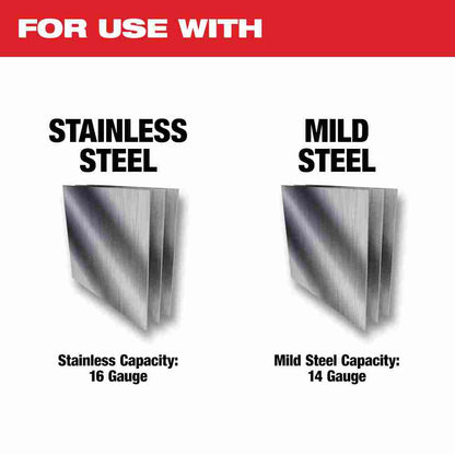 Milwaukee 2636-20 M18 Cordless 14 Gauge Double Cut Shears (Tool Only) showing cutting capacities