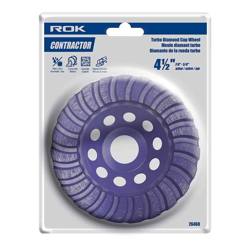 ROK 4-1/2in Turbo Diamond Cup Wheel