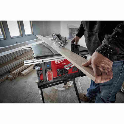 Milwaukee 2736-20 M18 FUEL Cordless Brushless 8-1/4 inch Table Saw with One-Key (Tool Only) showing cutting dimensional lumber