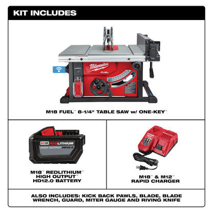 Milwaukee 2736-21HD M18 FUEL Cordless Brushless 8-1/4 inch Table Saw with One-Key Kit