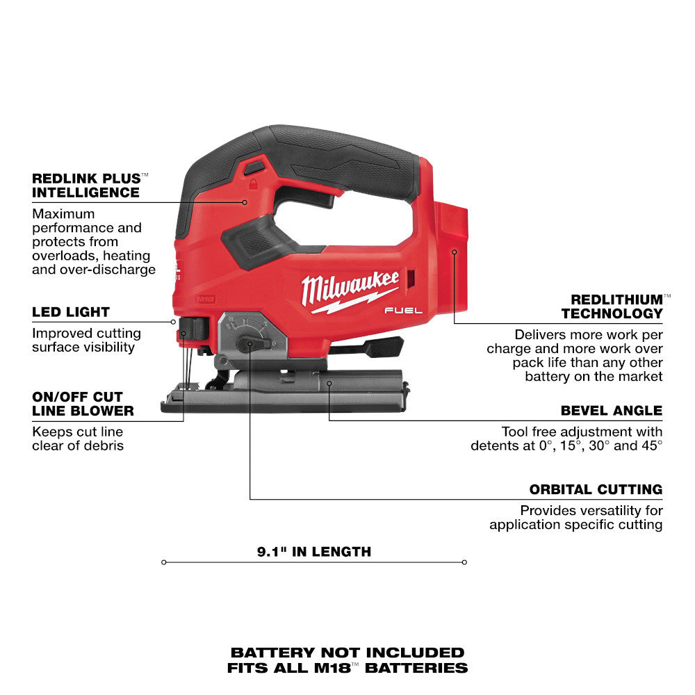 Milwaukee 2737B-20 M18 FUEL Barrel Grip Jig Saw (Tool Only)