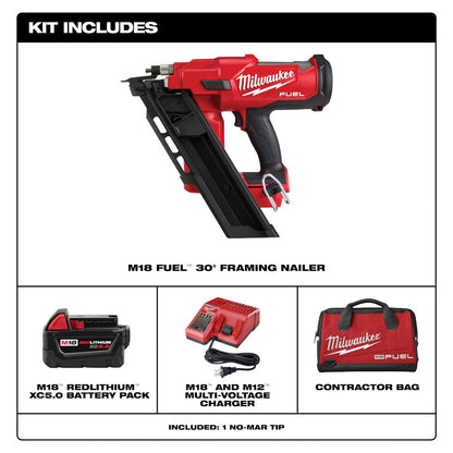 Milwaukee 2745-21 M18 FUEL 30 degree Framing Nailer Kit