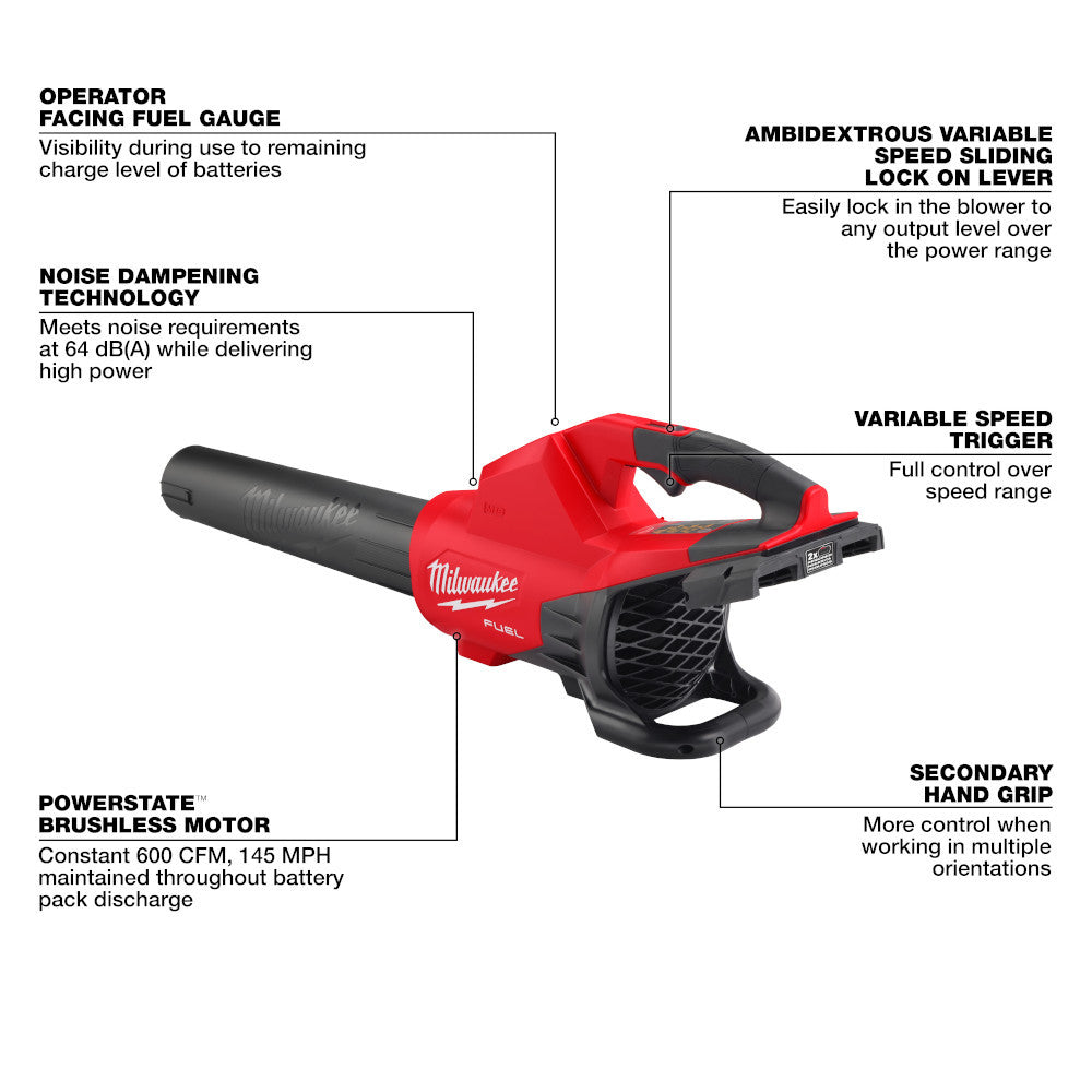 Milwaukee 2824-20 M18 FUEL Cordless Brushless Dual Battery Blower (Tool Only)