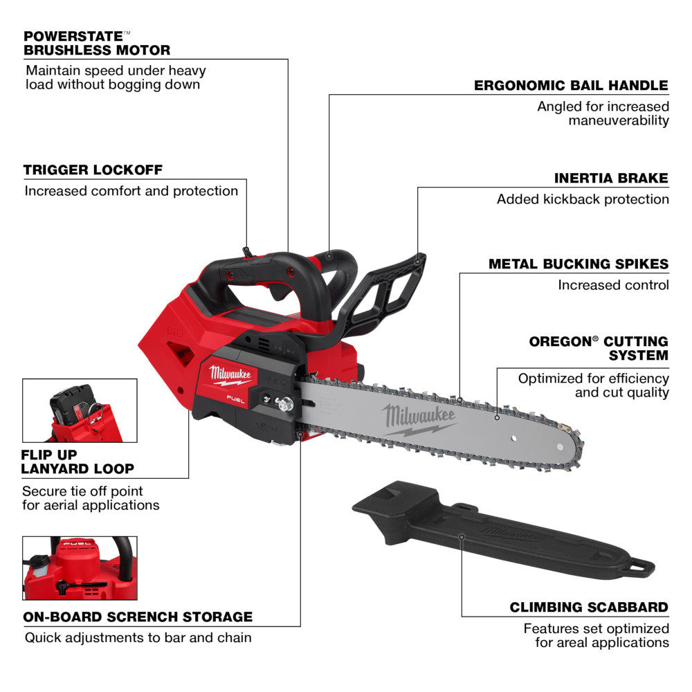 Milwaukee 2826-20T M18 FUEL Cordless Brushless 14 inch Top Handle Chainsaw