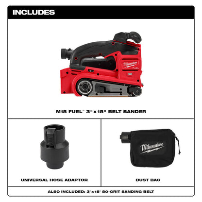 Milwaukee 2832-20 M18 FUEL 3-inch x 18-inch Belt Sander (Tool Only)