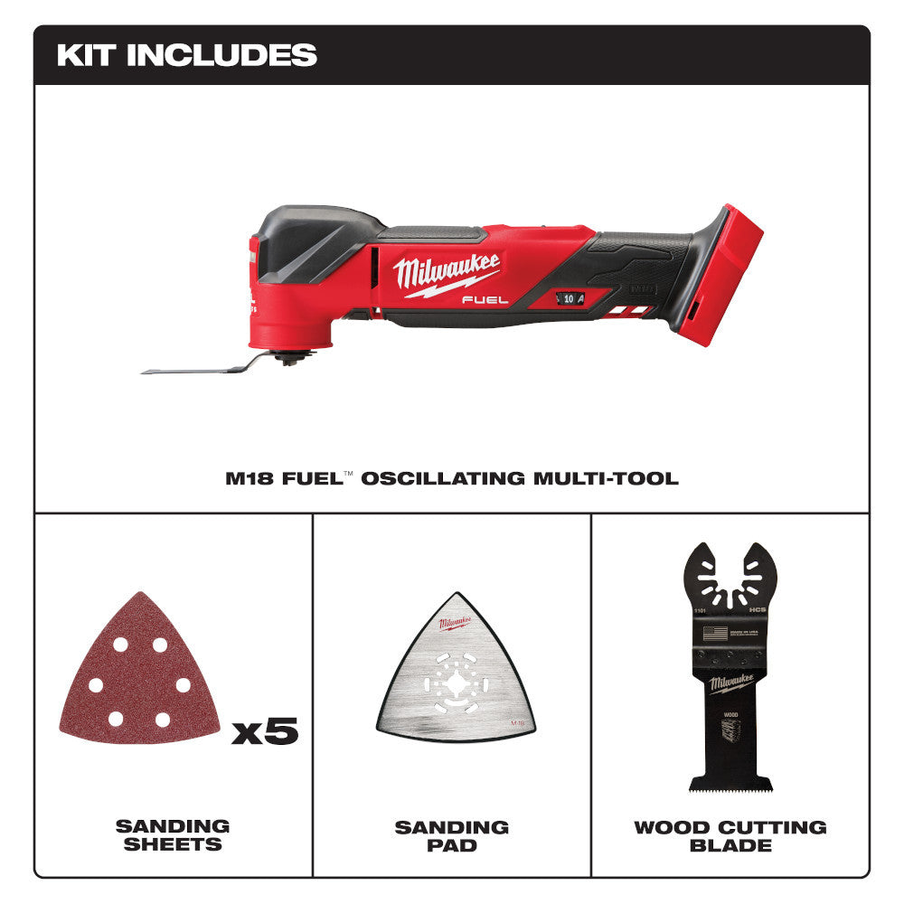 Milwaukee 2836-20 M18 FUEL Oscillating Multi-Tool (Tool Only) plus accessories
