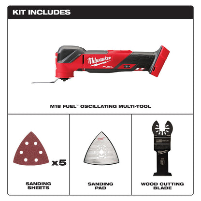 Milwaukee 2836-20 M18 FUEL Oscillating Multi-Tool (Tool Only) plus accessories
