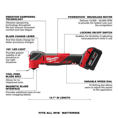 Milwaukee 2836-21 M18 FUEL Oscillating Multi-Tool Kit