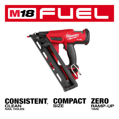 Milwaukee 2839-20 M18 FUEL Brushless 15-Gauge Angled Finish Nailer (Tool Only)