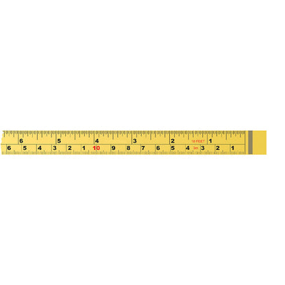 ROK 3/4in x 3m / 10' Right to Left SAE/Metric Self-Adhesive Tape Measure