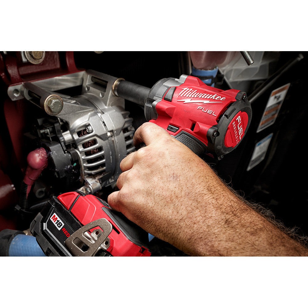 Milwaukee 2855-20 M18 FUEL 1/2 inch Compact Impact Wrench with Friction Ring driving fasteners (battery sold separately)