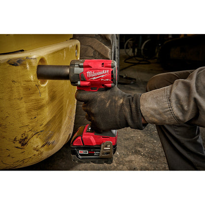 Milwaukee 2855-20 M18 FUEL 1/2 inch Compact Impact Wrench with Friction Ring driving fasteners (battery sold separately)