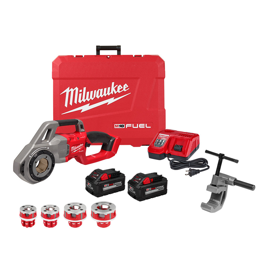 Milwaukee 2870-22 M18 FUEL Cordless Brushless Compact Pipe Threader with 1/2in - 1-1/4in Die Heads Kit
