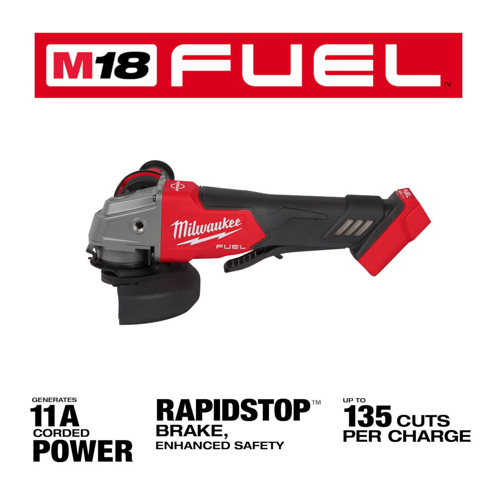 Milwaukee 2880-20 M18 FUEL 4-1/2 inch / 5 inch Angle Grinder with Paddle Switch (Tool Only)