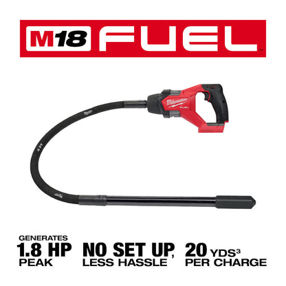 Milwaukee 2910-20 M17 FUEL 4 ft. Brushless Concrete Pencil Vibrator (Tool Only)
