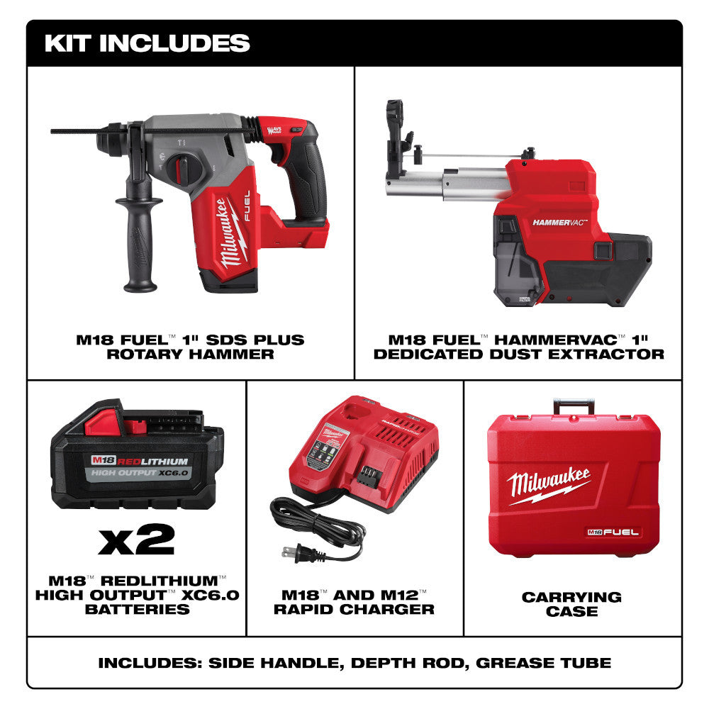 Milwaukee 2912-22DE M18 FUEL 1 inch SDS-Plus Rotary Hammer Kit